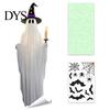 Easy Apply Holiday Window Ornaments Halloween Ghost Static Cling, Luminous Fluorescent PVC Decal, Reusable Party Decorations Removable Decorative