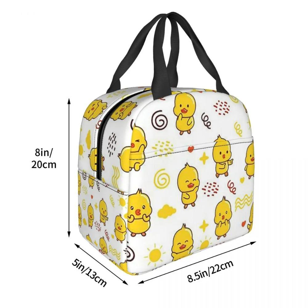 Borsa Termica per Pranzo con Fantasia di Anatra Gialla a Cartone Animato per Donne Bambini Scatole per Alimenti Portatili Borsa Termica per Pranzo Tote
