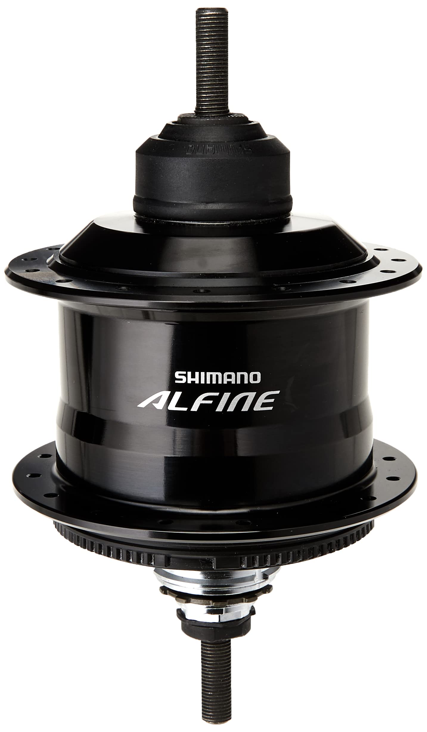 Shimano internal gear axle compatible with center lock SG-S7001 11-speed hub, black, 32H, length 187mm, OLD 135mm, rotors, ISGS700111BL, ALFINE. чёрный