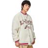 Li Ning Color Block Trim Stripes Letter Logo Sherpa Fleece Lined Jacket Unisex Ivory AFDSD31-1