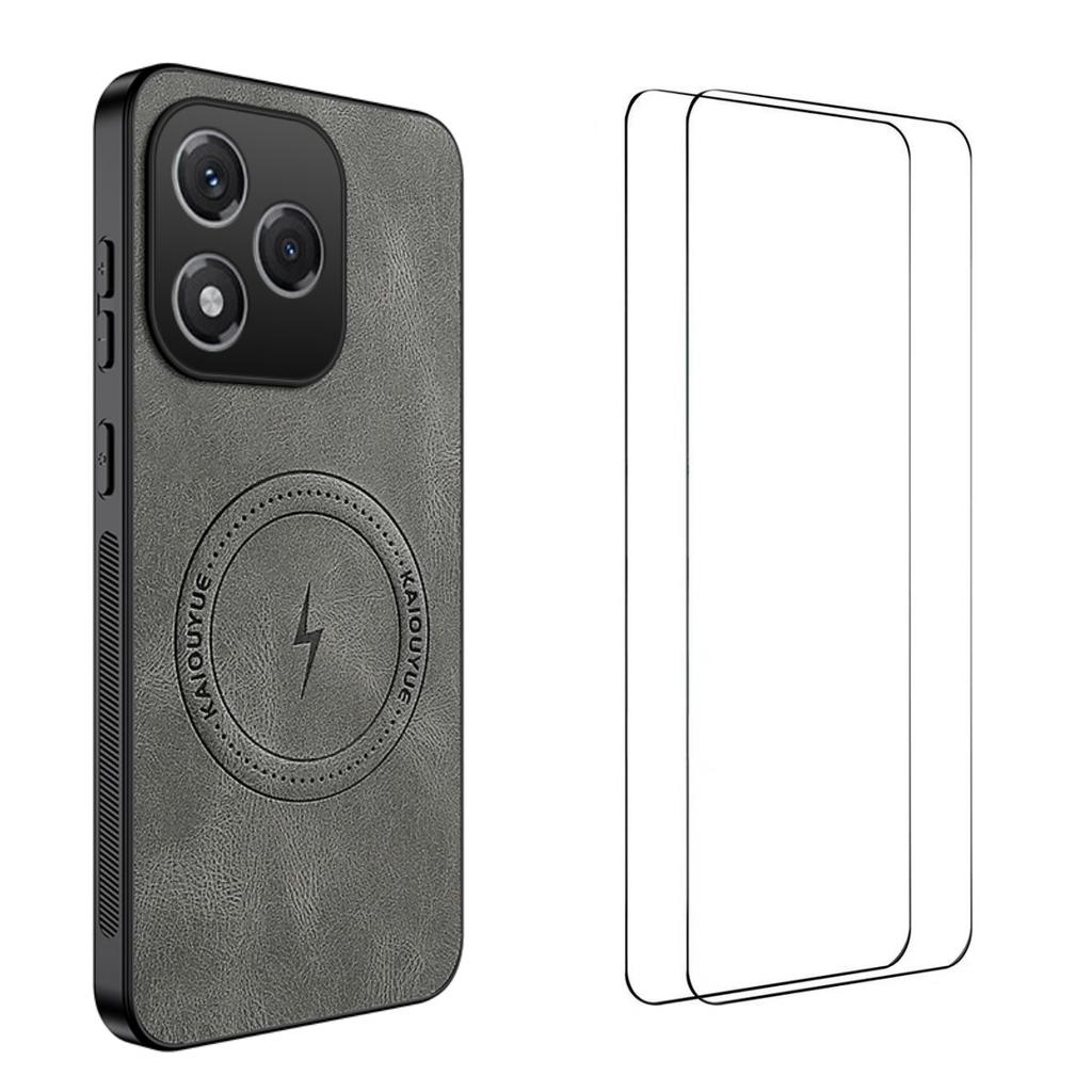 For Honor 400 Lite 5G Magnetic Case WANLONFENG SD Series PC TPU Phone Cover with 2Pcs Screen Film