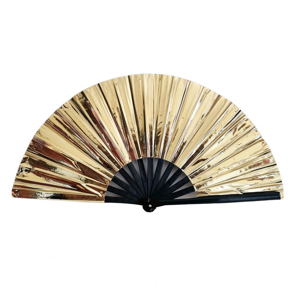 PVC Holographischer Faltfächer Irisierender Handfächer Sommerkühlfächer Dekoration Tanzaufführung Requisiten Pop Party Zubehör