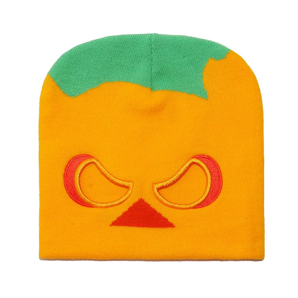Halloween personality funny exposed wool hat warm letter pullover hat hip hop trend cartoon animation knitted hat
