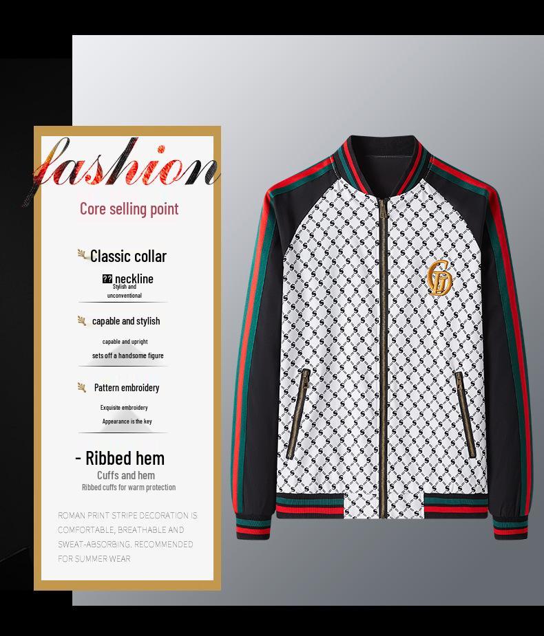 Men's Fashion Jacket: New Style Letter S, Digital Print & Embroidery, Baseball Collar, Casual Fit