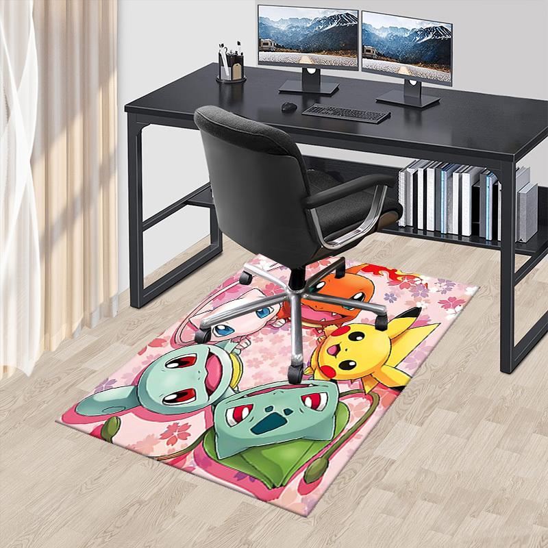 

1pc Pikachu, Charmander, Squirtle & Bulbasaur Anime Chair Mat - Non-Slip Office Rug for Desk, Home Decor, Living Room, Bedroom, Game Room & Dormitory 60cm by 90cm