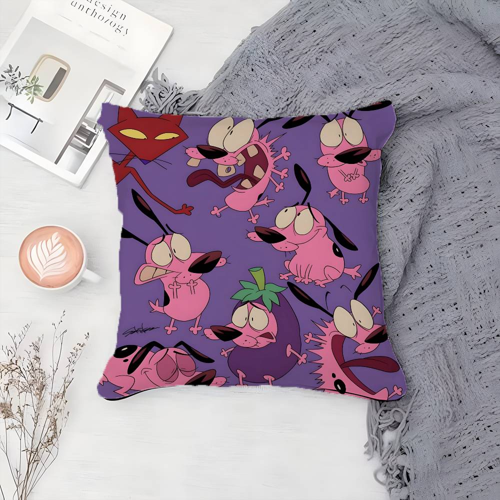 Cartoon C-Courage-MT Cute Anime Pillow Case Printing Pillowcase Living Room Sofa Cushion Cover Bedroom Room Decor