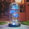 Three Gold Rose Glass Cover Ornament, Creative Valentine's Day Gift, Luminous LED Night Light