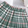 2PCS Baby Girl Sleeveless Shirt & Plaid Pleated Skirt Set, Preppy Style Casual Outf