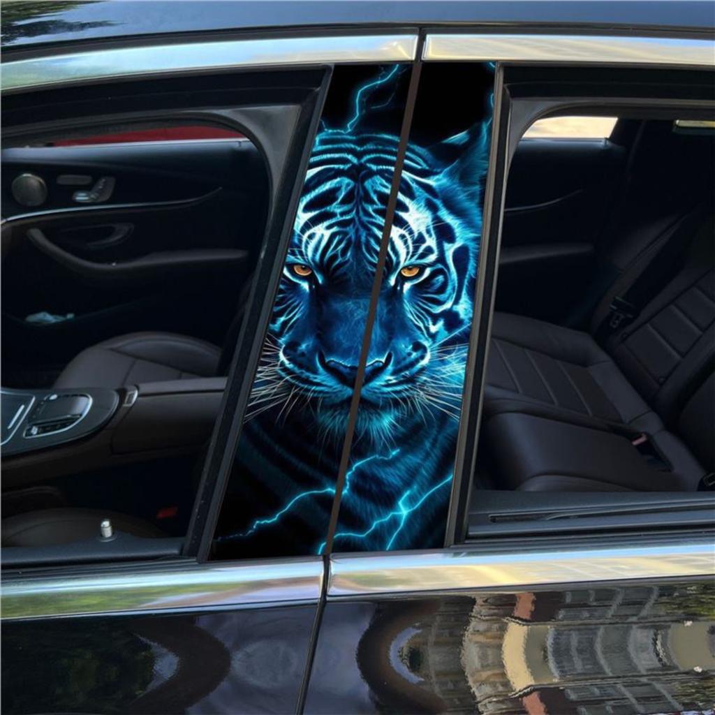 Nezha Klaun Dekorační nálepky na sloupky auta Okno a Ochranná fólie na A/B-sloupky Černá Sun Wukong & Malované nálepky