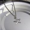 European-American Gothic Star Pendant Necklace - Silver Chain, Multi-style Cross Design