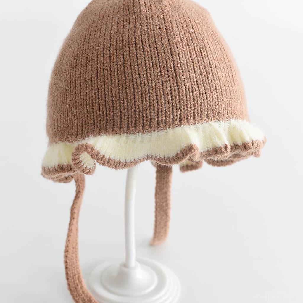 Entzückende winddichte Baby-Strick-Turbanmütze mit Kälteschutz