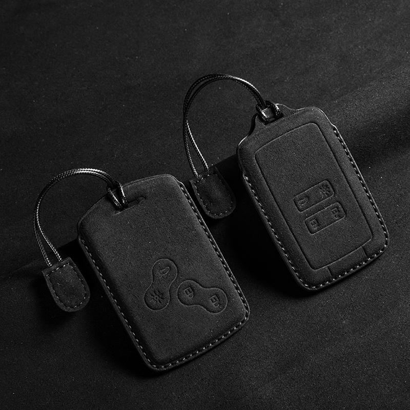 Suede Leather Car Key Case Cover For Renault Duster Captur Clio Logan Megane Rs 1 2 3 4 Koleos Scenic Nema Fluence Zoe Accessory