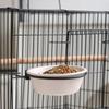 Wide Mouth Hanging Ceramic Parrot Bowl Prevents Spills with Stand Bird Feeding Bowl Detachable Parrot Water Feeder Hamster