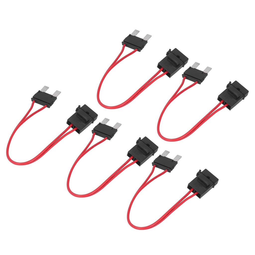 5Pcs Car Fuse Holder Connector Mini Heavy Duty Wire Extension for Vehicle ATM 20A 16AWG with 5 Fuses ACL L 29.2mm