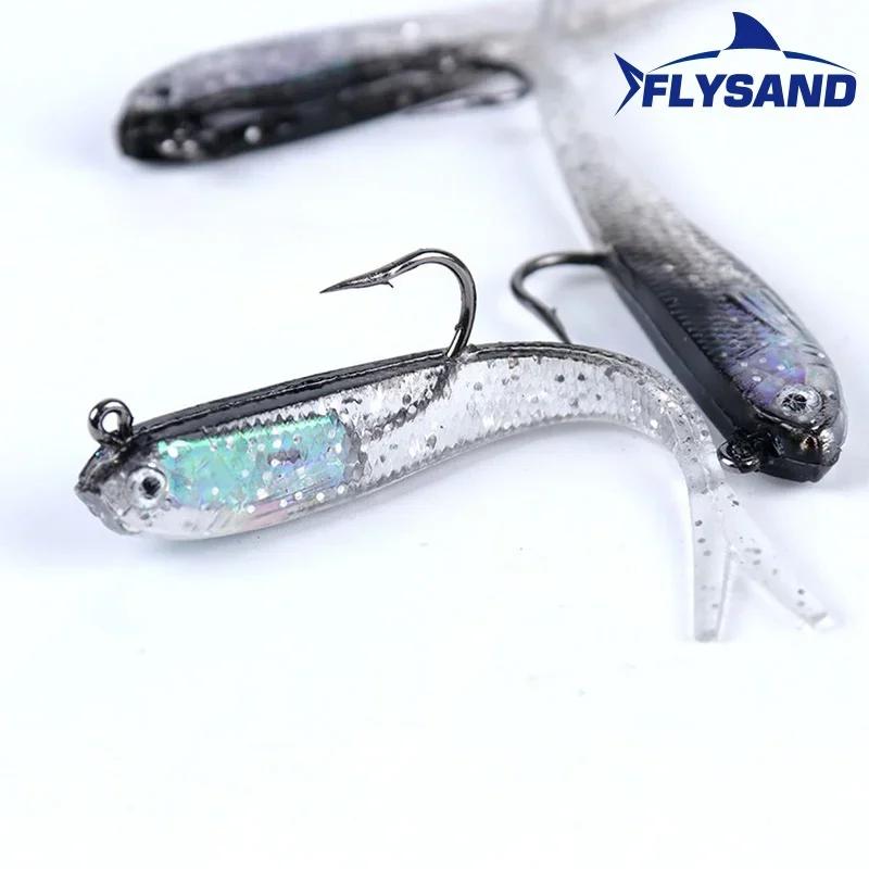 10Pcs Soft Minnow Fishing Lures Silicone Baits 7.5cm 6.5g Crankbait with Hooks Versatile Tackle Accessory