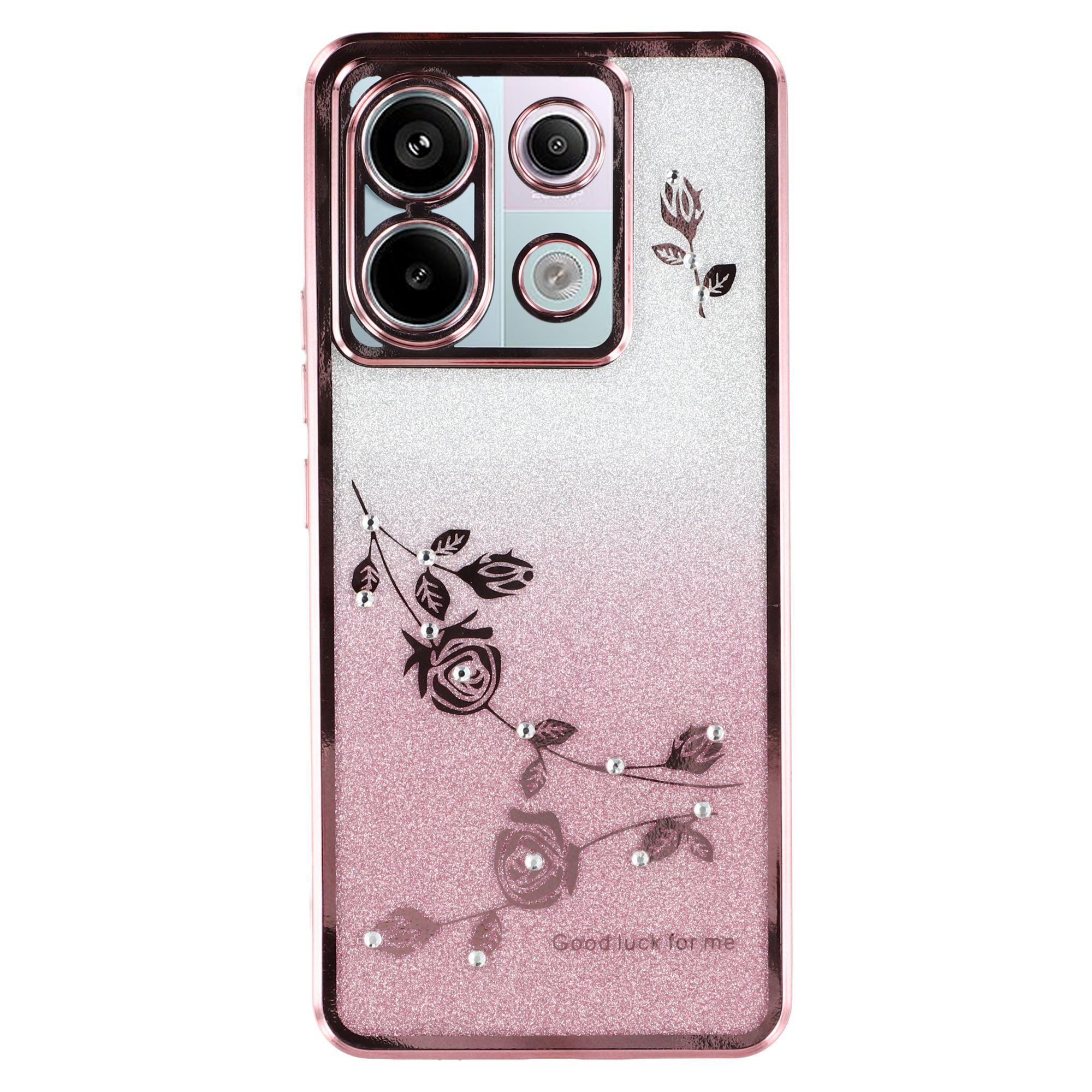 

KADEM For Xiaomi Redmi Note 13 Pro 5G/Poco X6 5G Cell Phone Cases Flower Design TPU Cover Rose Gold