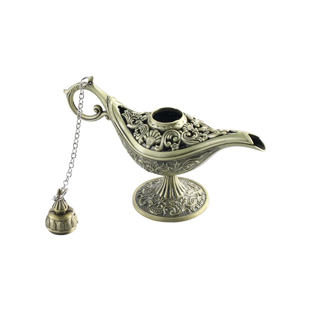 Zinc Zinc Alloy Home Decor Hollow Out Desktop Decor Ornaments Aladdined Magic Lamp Incense Holder Tea Pot