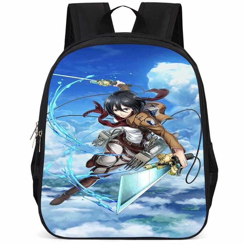 Durable Attack On Titan Backpack For Elementary Students 15 Inch Large Capacity