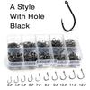 MNFT 500Pcs High Carbon Steel Fishing Hooks Mixed Size Fishhook #3~12 Box Jigging Bait Hook Black Golden Barbed With Hole hooks