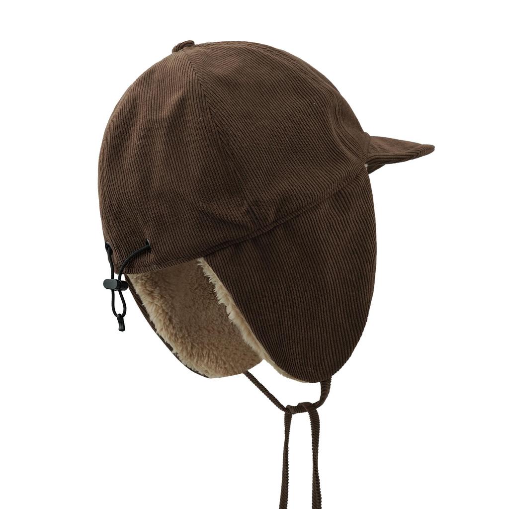 Clape Corduroy Cap with Warm and Retains Cold Perfect for Outdoor Fall and and Hiking Earflaps, Stylish, Weather, Activities, Winter, Skiing,