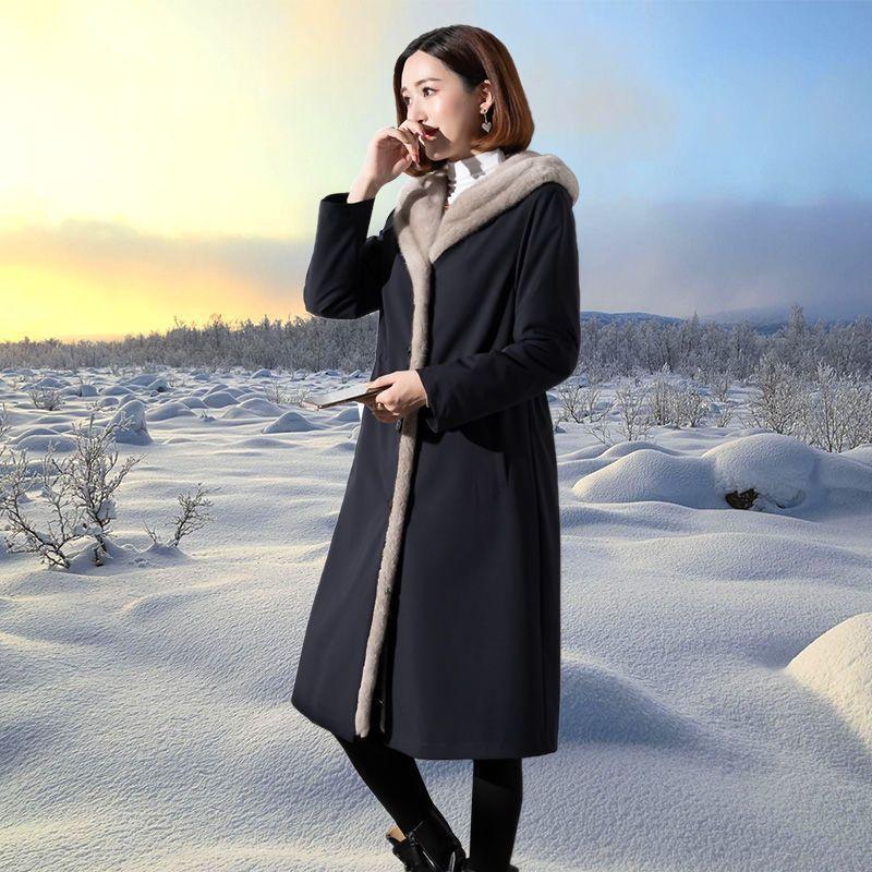 Autumn and winter new pie overcome women's long coat trendy imitation mink hair liner imitation fur coat women