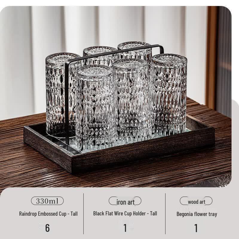 Premium Embossed Glass Drinkware Set