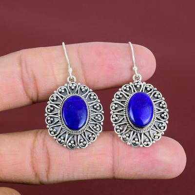 Lapis Lazuli Earrings Gemstone Earring Handmade Jewelry 925 Sterling Silver Earring Beautiful Vintage Earring Gifts For Her Amazing Jewelry