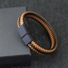 Noter Men Leather Bracelet Bangle Black Braided Magnetic Clasp Punk Braclet Homme Hand Accessories Gift For Him Pulsera Hombre