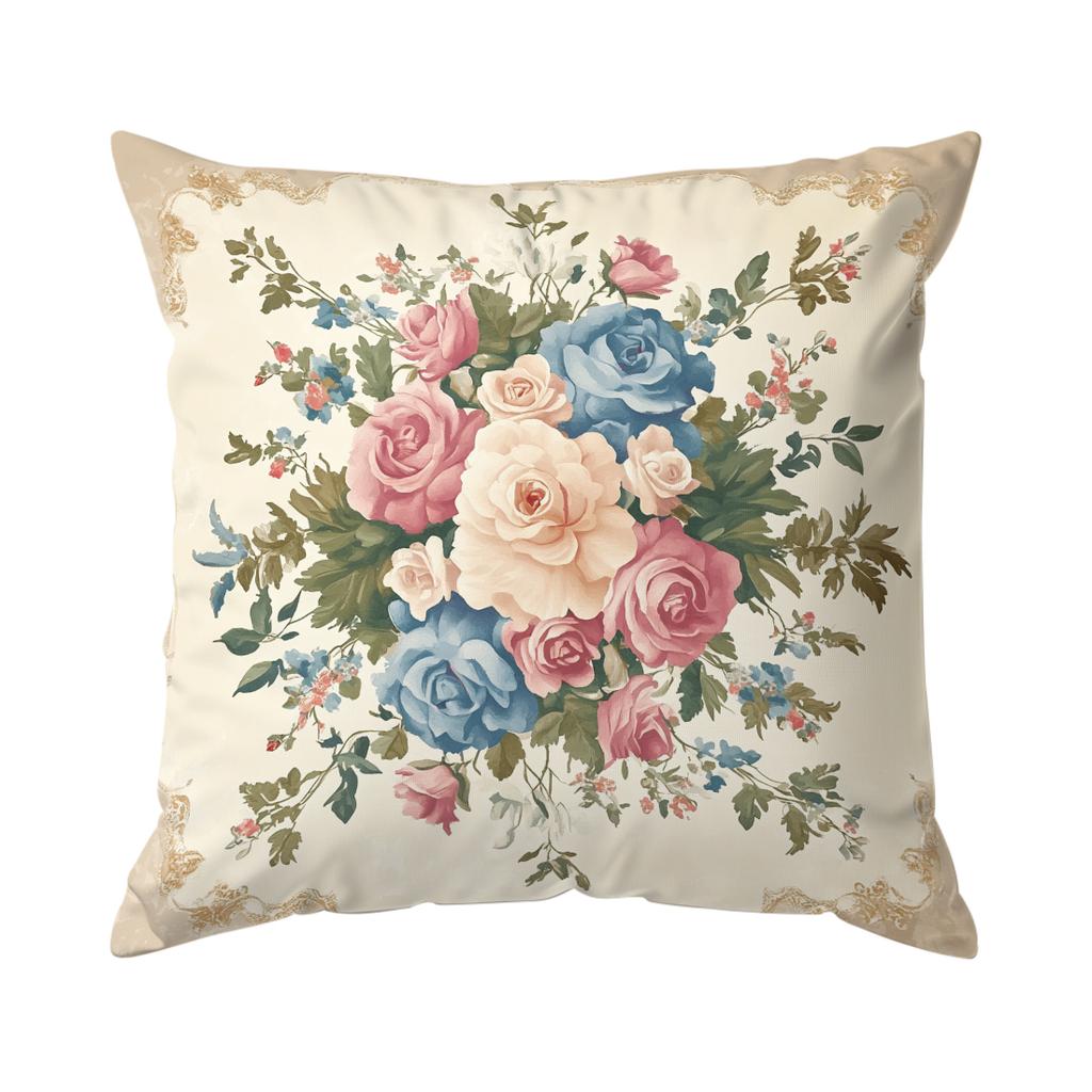 Retro Floral Design Cushions Pillowcase Polyester Cushion Cover Throw Pillow Pillowcover Home Car Sofa Decor