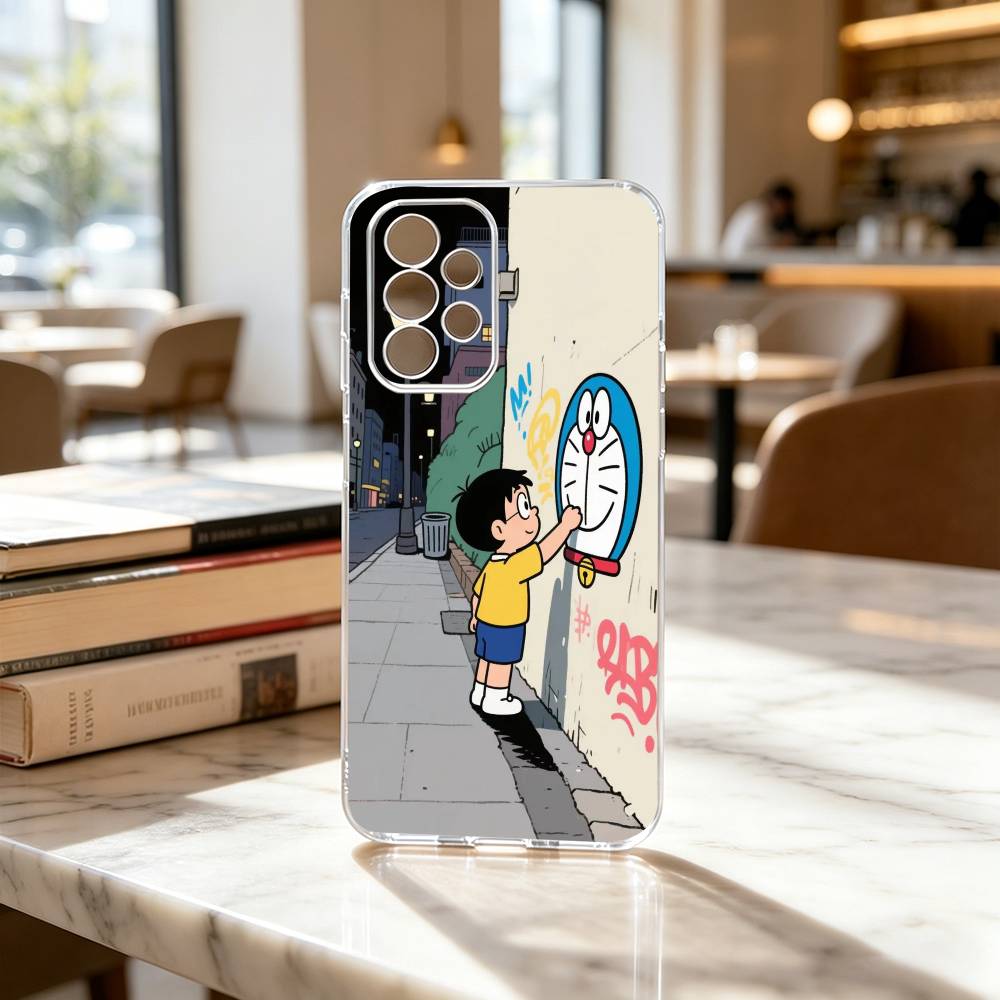 Cute Cartoon Z-Doraemon Shockproof Phone Case For Samsung S25,S24,S21,S22,S23,S30,Ultra,S20,Plus,Fe Transparent Cover