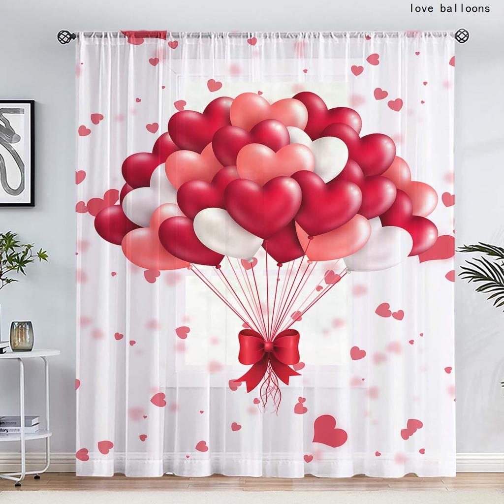 Valentine's Day Red Rose Flower Shower Curtain Waterproof Polyester Landscape Curtains Bathroom Shower Curtain And Rug Sets