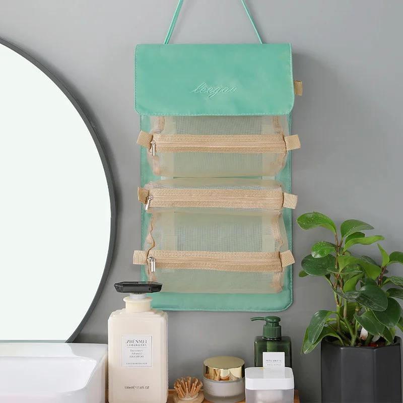 Makeup Bags Detachable 4Pcs in 1 Portable Cosmetic Bag Travel Folding Separable Toiletry Storage Bag Organizer Make Up Pouch New