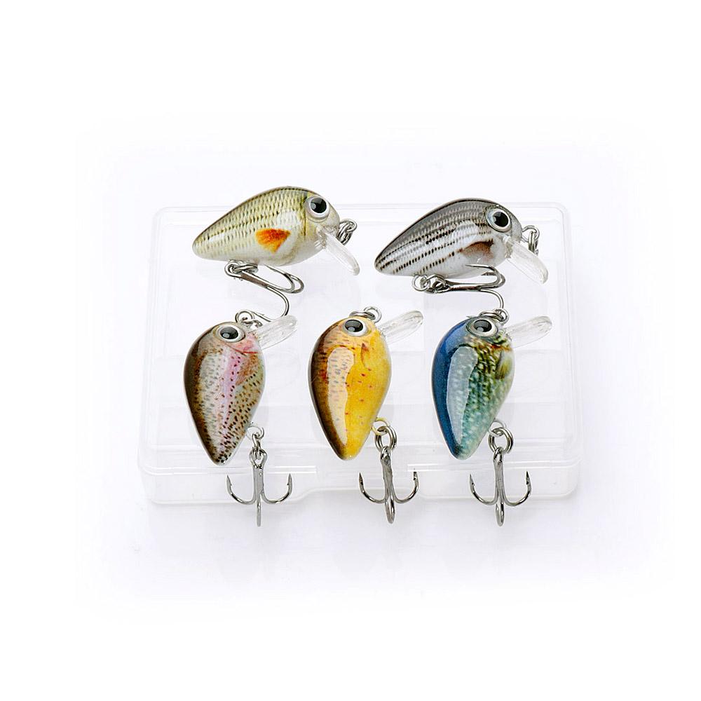 5 pièces 1.5g 3cm Mini Wobblers/appâts de pêche leurre artificiel appât dur flottant Wobbler pour poisson bar matériel de pêche