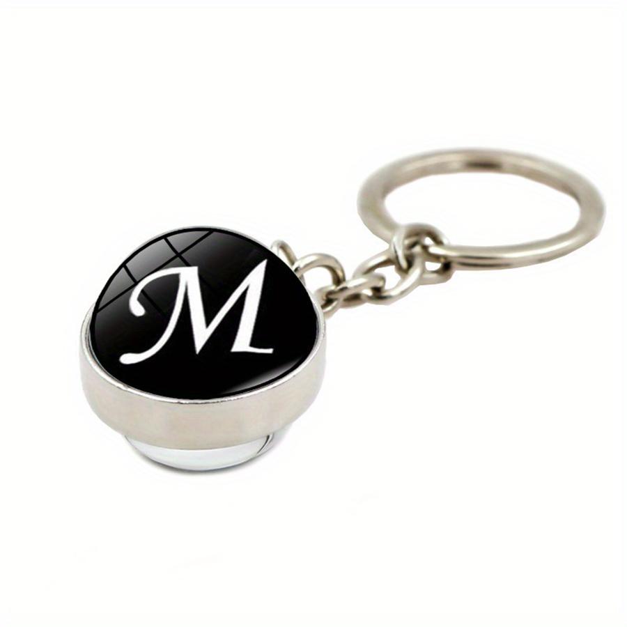 26 English Letters Simple Style Metal Initial  Charms Pendant Keychain Valentines Day Stuff Him Friends Love Set Gifts