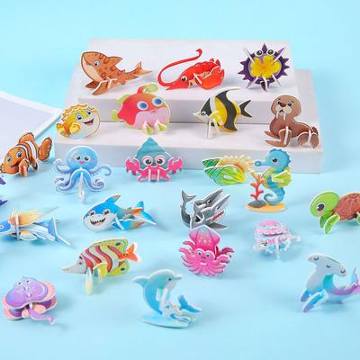30PCS 3D Mini Dinosaur Cartoon Car Paper Jigsaw Puzzle Fun Animal DIY Toys for Birthday Party Favors Kindergarten Rewards Gifts