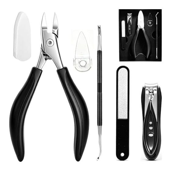 Justit Nail Clippers, Nippers, For Ingrown Nails, Toenail Clippers, Nail Care Set, Nail Clippers, Nippers, Made of Stainless Steel, For Both Hands