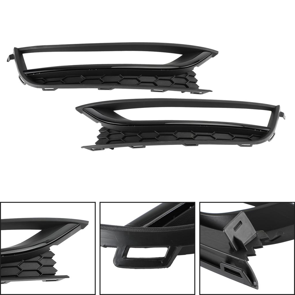 2PCS Front Honeycomb Driving Fog Light Cover Fit VW Passat 2012-2015 Black