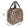 Borse Termiche Pranzo con Stampa Leopardo per Donne Pelle Animale Riutilizzabile Cooler Termico Cibo Pranzo Scatola Pranzo Lavoro Scuola Viaggio