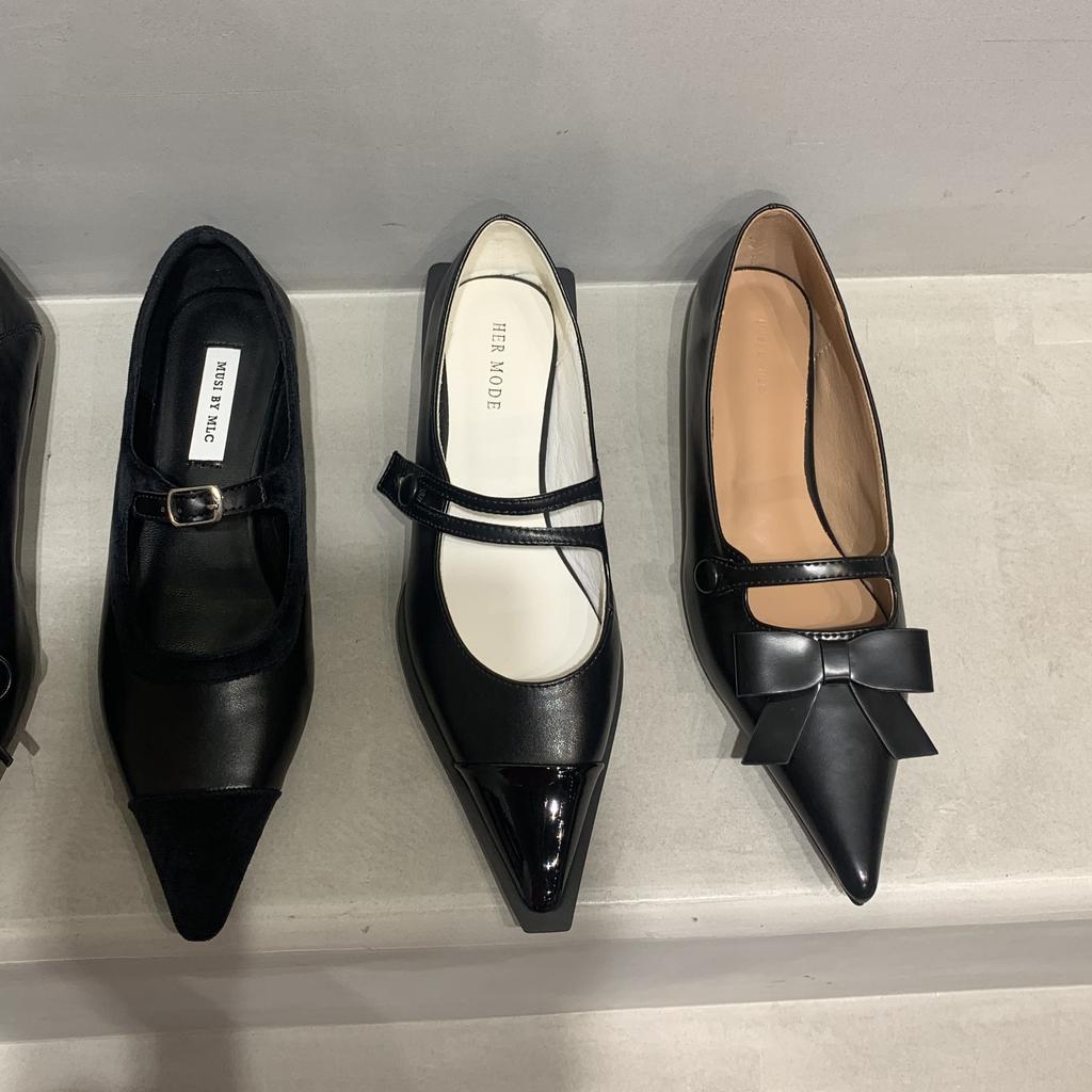 Fashion Bailamos 2025 Brand New Spring Flats Fashion Bow-knot Casual Loafers Pointed Toe Shallow Slip On Ladies Elegant Ballerina Shoes