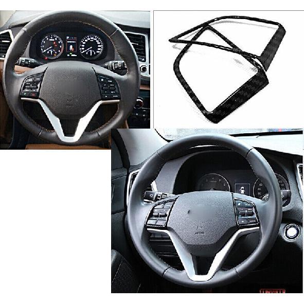 Для Hyundai Tucson 2015-2019 Декоративная накладка на руль из углеродного волокна, внутренняя, 2 шт.