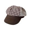 Plaid Color Matching Octagonal Hat Women'S Autumn Retro Versatile Cap Vacation Travel Newsboy Hat