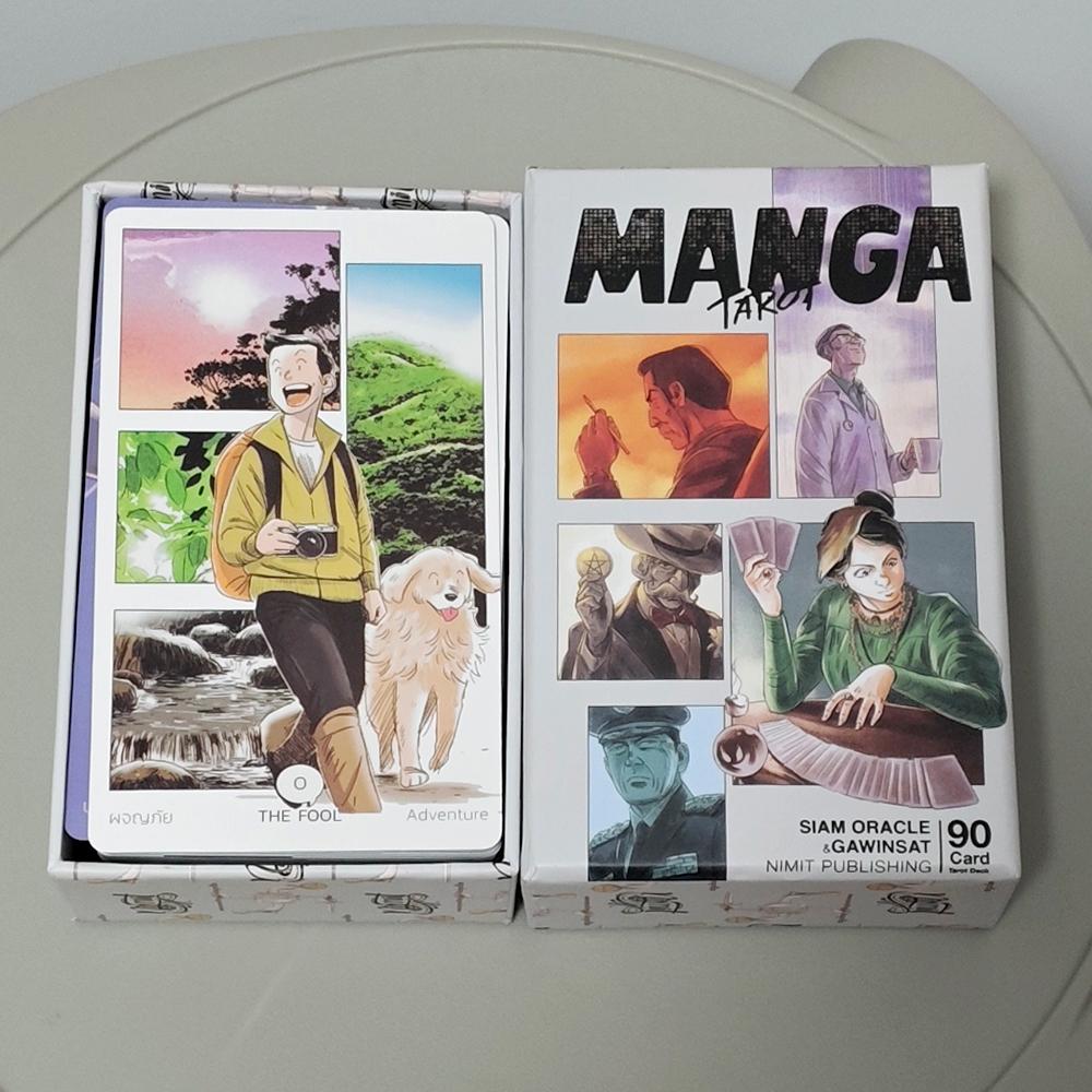 Manga Tarot In Rigid Box 90 Pcs Cards (78 Pcs Tarot Cards + 12 Oracle Cards) 12*7cm Printed On 350GSM Double-embossed Cardstock