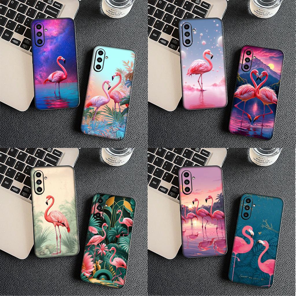 Schutzhülle Flamingo Vogel Blume für Samsung Galaxy S25 S24 S23 Fe Ultra Plus S7 Edge A05 A06 A16 A15 A35 Handyhülle