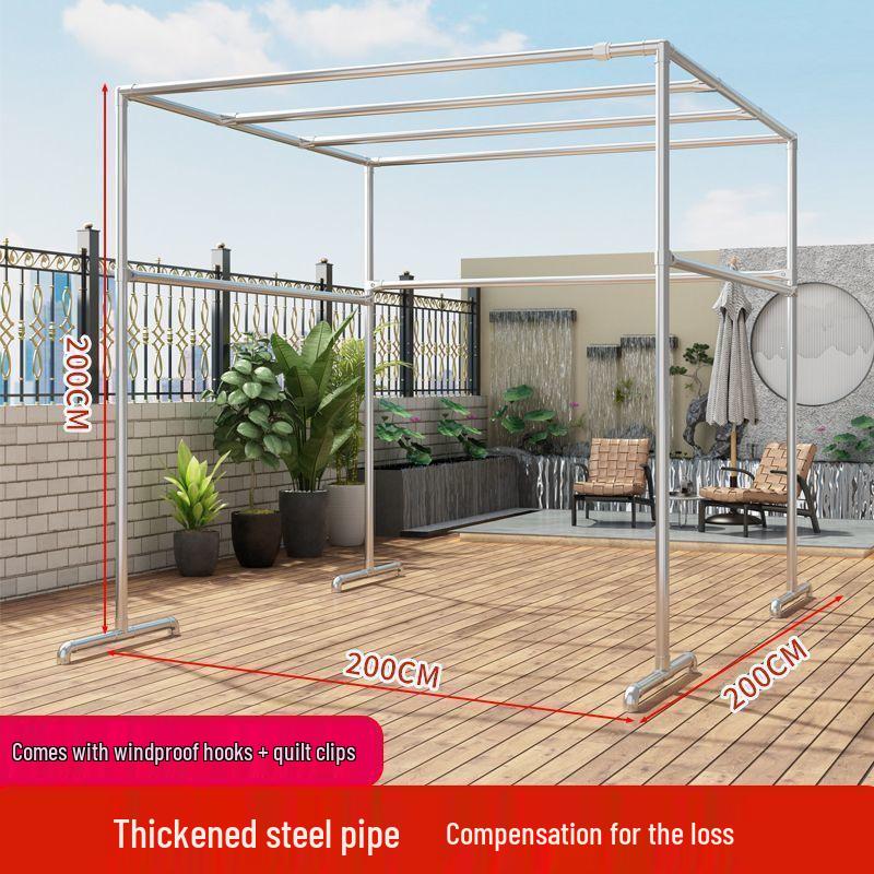 Steel Floor-Standing Windproof Balcony Quilt Drying Rack