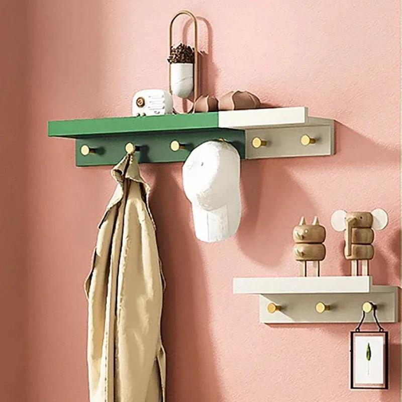 Solid Wood Wall Clothes Hanger Coat Rack Clothes Hanger Dressing Creative Entrance Hall Living Room Furniture Wall Storage Rack
