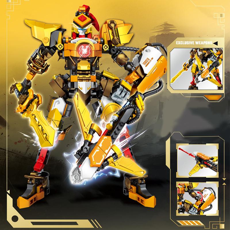 Non-Toxic Sembo Five Tiger Generals Mech Assemblage Building Blocks Cool Robot Model Bricks Collectible Ornaments Children Toys Birthday Gifts