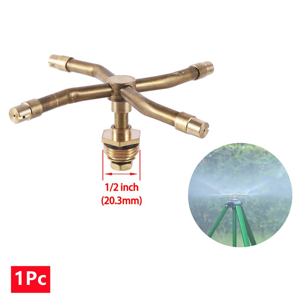 360° Automatic Rotating Cooper Sprinkler 2/3/4-way Optional Sprayer Nozzle 1/2" Male Thread Garden Lawn Orchard Irrigation Tools
