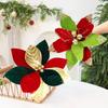 Cloth Glitter Christmas Flower Soft 32cm Flower Ornament Festival Party Supplies Large Size Flower Ornaments