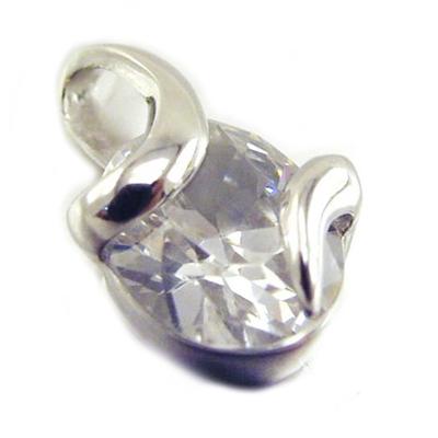 [E7039] - Weißer 'Cuddle' Silberanhänger