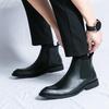 Men's Chelsea Boots: Large Size Retro Leather Pull-on for Autumn/Winter